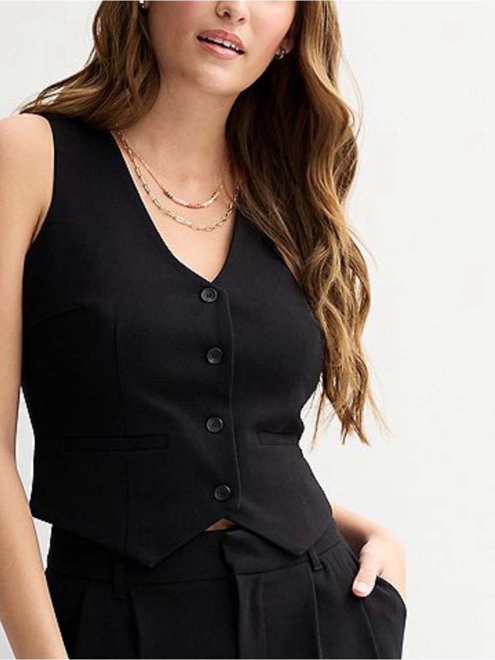 NWT- SO Boxy Black Suit Vest